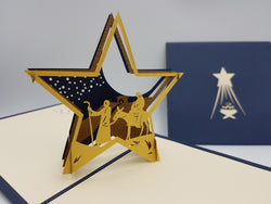 Christmas Pop Up Card -  Nativity Star Scene