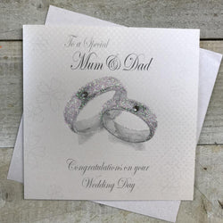 Wedding Card - Mum And Dad / Silver Wedding Rings
