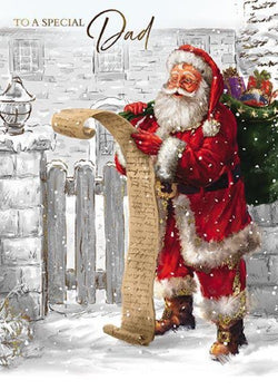 Dad Christmas Card - Naught And Nice List