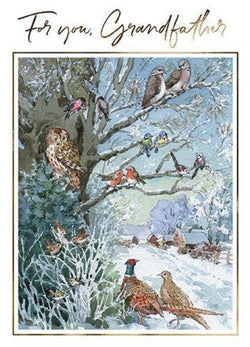 Grandfather Christmas Card - Winter Birds