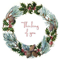 Thinking Of You Christmas Card - Wreath