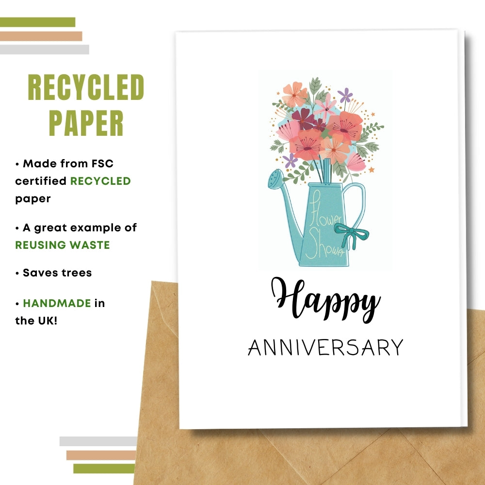 General Anniversary Card - Blue Flower Can
