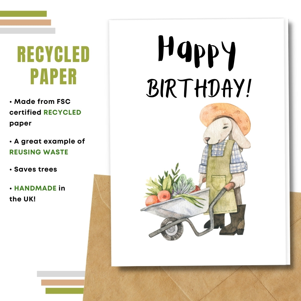 General Birthday Card - Gardening Bunny