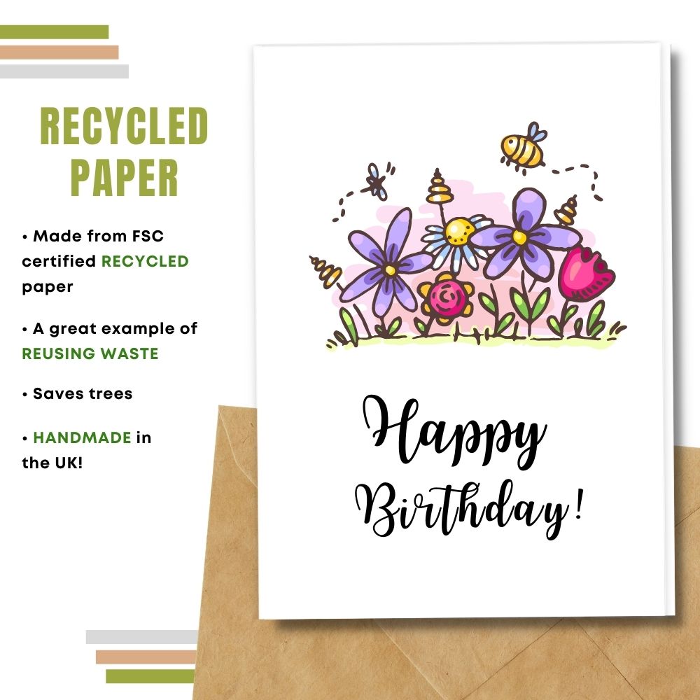 General Birthday Card - Flowery Birthday