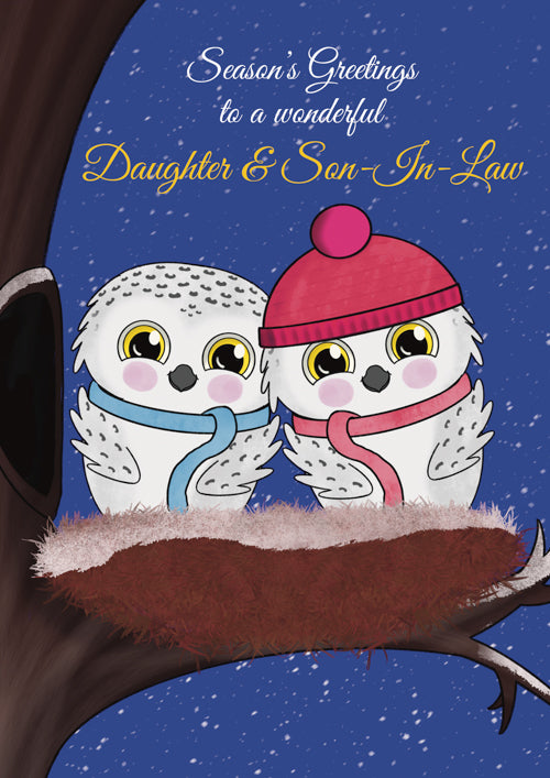 Seasons Greetings Daughter And Son In Law Christmas Card Personalisation