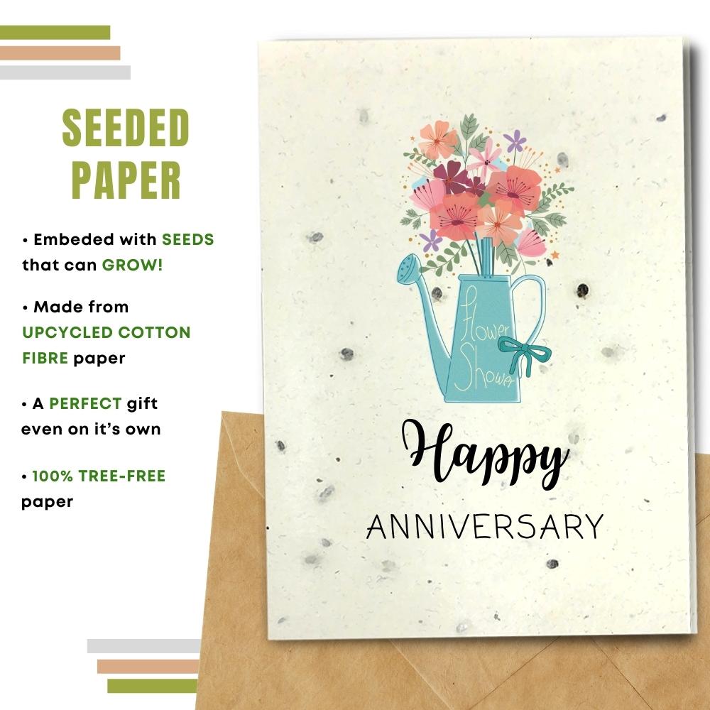 General Anniversary Card - Blue Flower Can