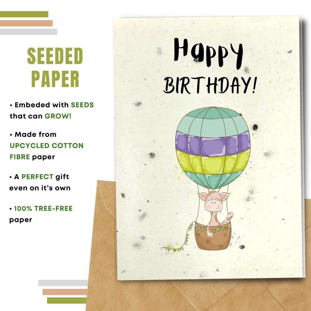 Children Birthday Card - Globetrotting Giraffe