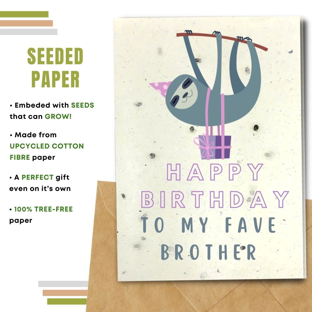 Children Birthday Card - Brother Sloth