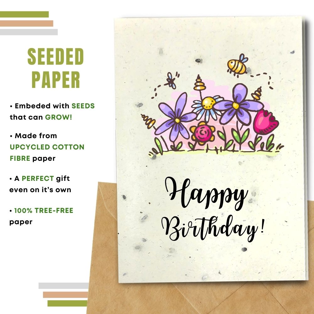 General Birthday Card - Flowery Birthday
