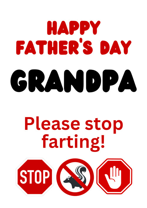 Funny Grandpa Fathers Day Card Personalisation