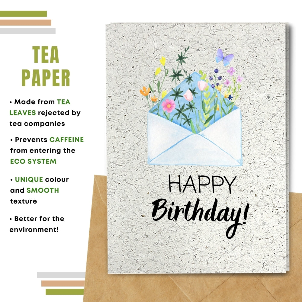 General Birthday Card - Flowers In Envelope
