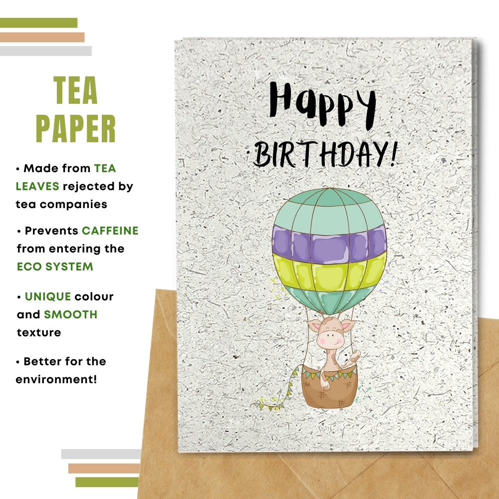 Children Birthday Card - Globetrotting Giraffe