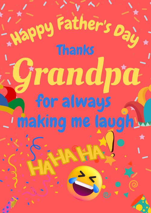 Thank You Grandpa Fathers Day Card Personalisation