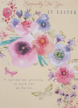 Easter Card - For You / Flowers And Quote