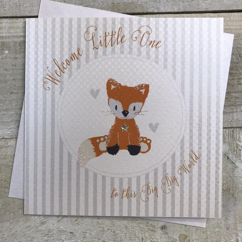 New Baby Card - Boy / Welcome & Innocent Orange Fox