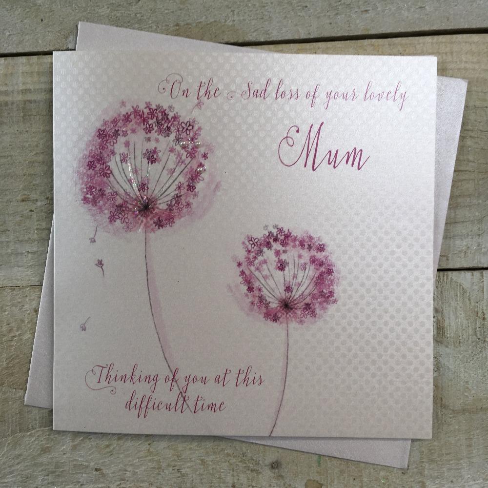 Sympathy Card - Loss Of Mum / Two Pink Dandelions
