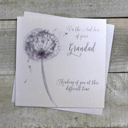 Sympathy Card - Loss Of Your Grandad / Single Silver Dandelion