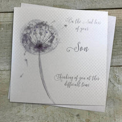 Sympathy Card - Loss Of Your Son / Single Silver Dandelion