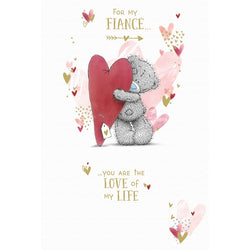 Fiance Valentines Day Card - The Love of My Life / Teddy Bear Holding Heart