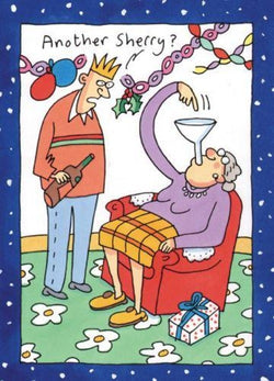 Humour Christmas Card - Another Sherry