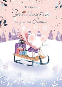 Granddaughter Christmas Card - First XMAS Mouse