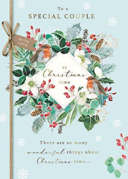 Special Couple Christmas Card - Two Robins