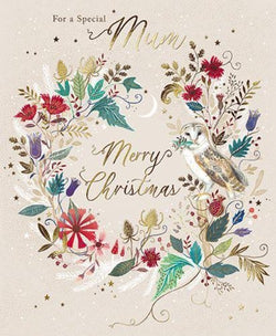 Mum Christmas Card - Floral Design