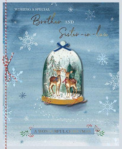 Brother And Sister In Law Christmas Card - Deer Snowglow
