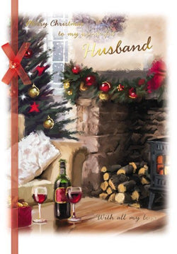 Husband Christmas Card - Fireplace