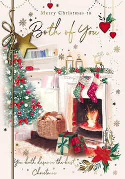 Both Of You Christmas Card - Cosy Fireside