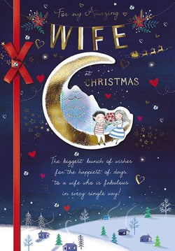 Wife Christmas Card - On The Moon