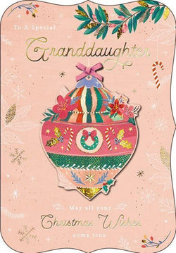 Granddaughter Christmas Card - XMAS Icons