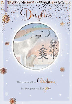 Daughter Christmas Card - Midnight Polar Bears
