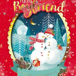 Boyfriend Christmas Card - Snowmen Couple