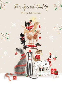 Dad Christmas Card - Doggy Tree