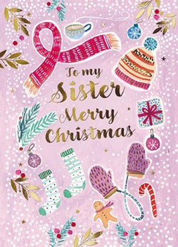 Sister Christmas Card - Cosy XMAS Icons