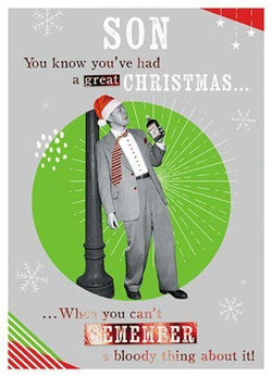 Son Christmas Card - Two Fat Gherkins
