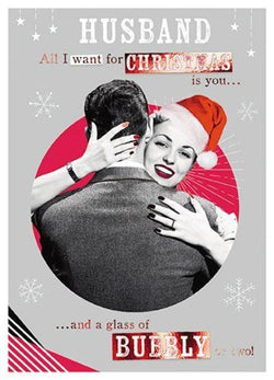 Husband Christmas Card - Christmas Bubbly