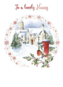 Nanny Christmas Card - Village Robin