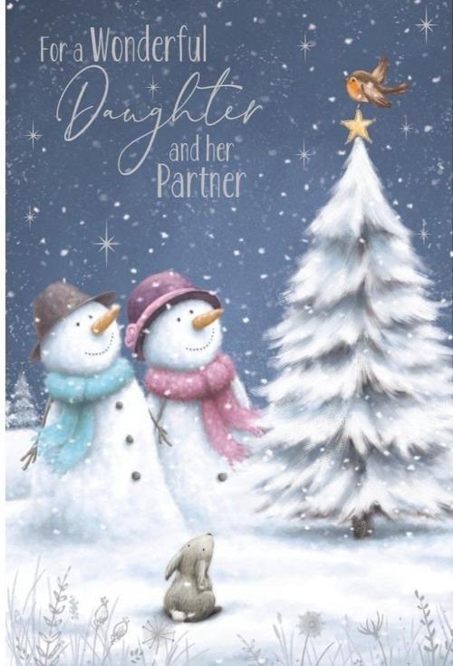 Daughter And Partner Christmas Card