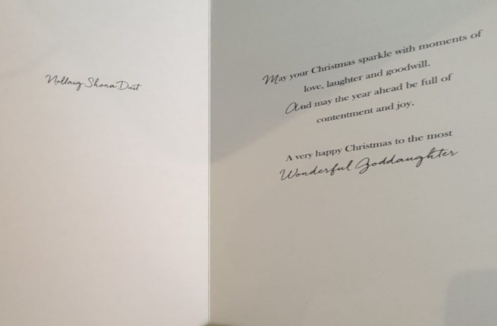 Granddaughter Christmas Card - Love, Laughter and Goodwill / Snowy Church