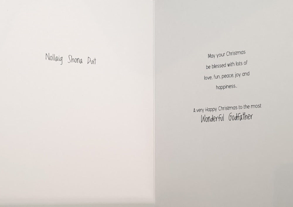 Godfather Christmas Card - Be Blessed / Santa Riding Bike