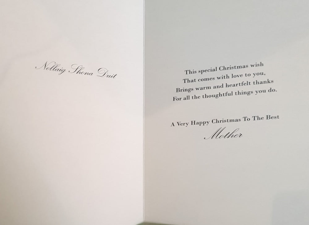 Mother Christmas Card - Warm and heartfelt Thanks / Dog opening Presents