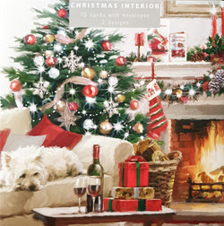 Charity Christmas Cards - 10 Cards with Envelopes / 2 Designs - Christmas Interior