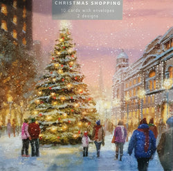 Charity Christmas Cards - 10 Cards with Envelopes / 2 Designs - Christmas Shopping