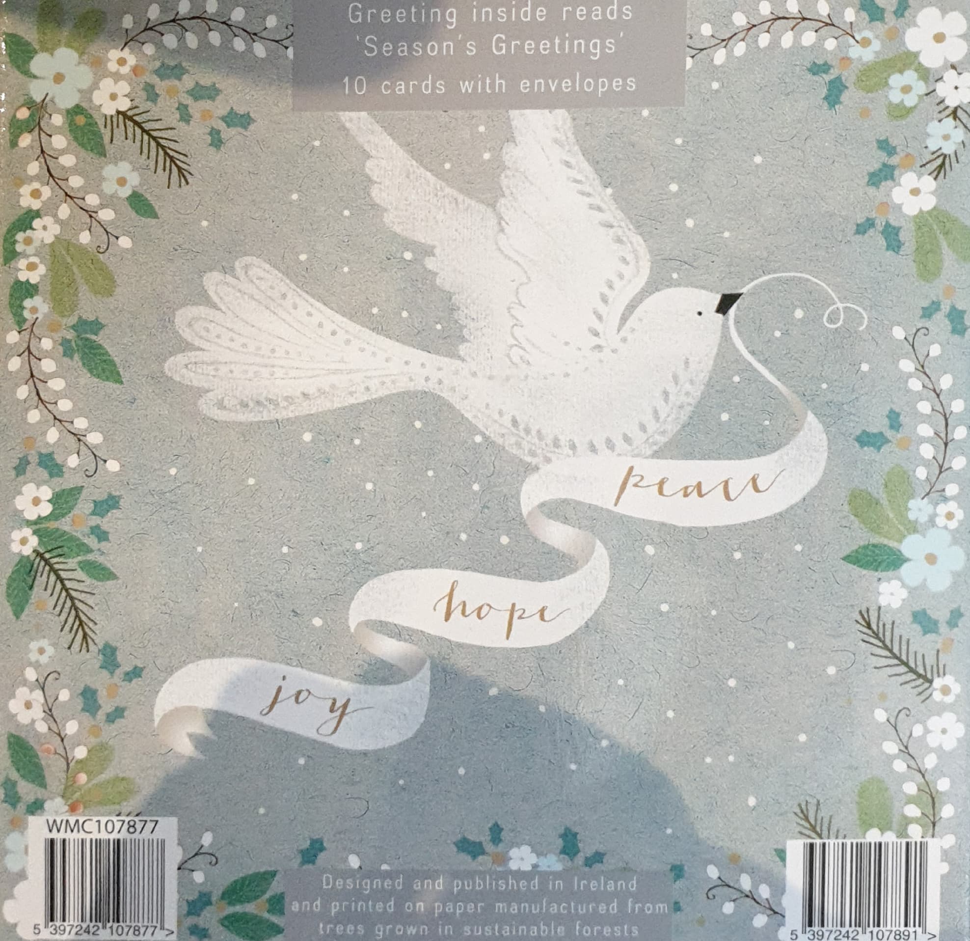 Charity Christmas Cards - 10 Cards with Envelopes / 2 Designs - Peace at Christmas