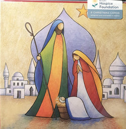 Charity Christmas Card (In Irish & English) - Pack of 8 Large Size / Irish Hospice Foundation - Baby in a crib