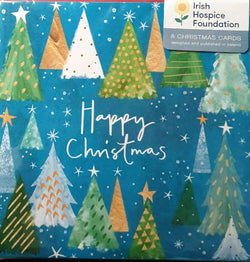 Charity Christmas Card (In Irish & English) - Pack of 8 Small Size / Irish Hospice Foundation - Happy Christmas
