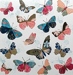 Blank Card - Beautiful Big Butterflies On A White Front