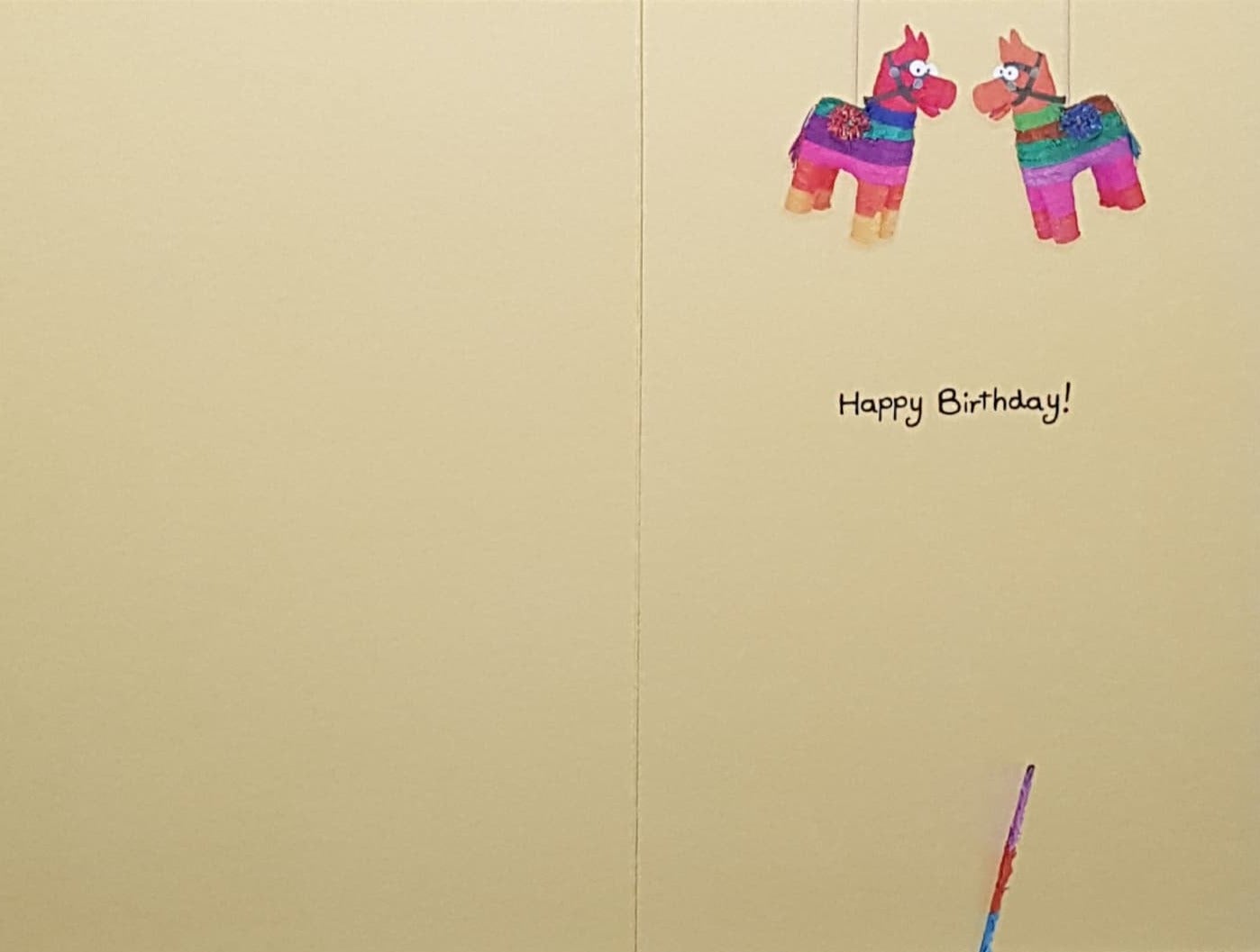 Birthday Card - Humour / Two Colourful Horses Talking & Light Blue Front